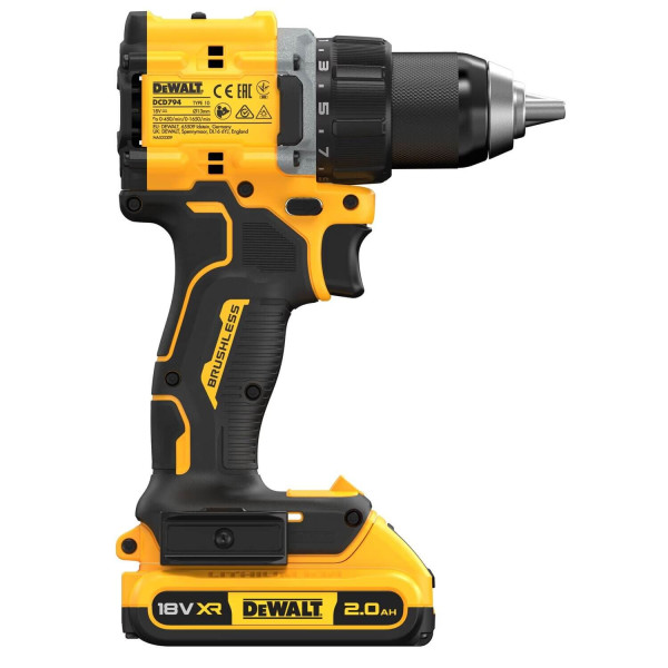 Акумуляторний дриль-шуруповерт DeWALT DCD794D2T,  2 акб 2 Ah, з/п, в кейсі TSTAK