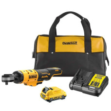 Аккумуляторный угловой гайковерт-трещотка DeWALT DCF503D1, 1 акб 12V XR Li-lon 2 Ah, з/у в сумке